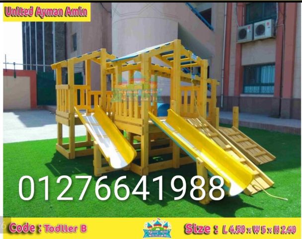 مجمعات خشبية مقاسات كبيره وصغيره زحاليق ومراجيح  4