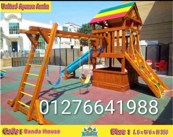 مجمعات خشبية مقاسات كبيره وصغيره زحاليق ومراجيح  7