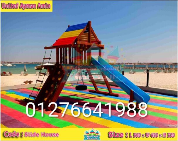 مجمعات خشبية مقاسات كبيره وصغيره زحاليق ومراجيح  8