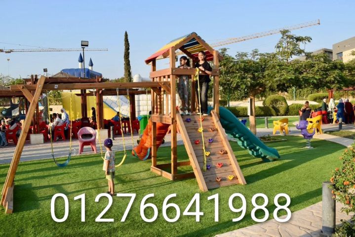 مجمعات خشبية مقاسات كبيره وصغيره زحاليق ومراجيح  9