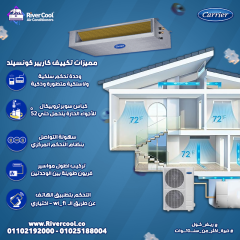 تكييف كاريير كونسيلد 7.5 حصان سعر تكييف كاريير كونسيلد 5 حصان  