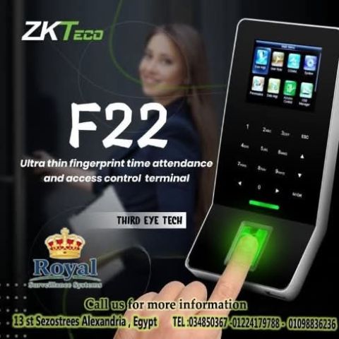  جهاز الحضور والانصراف F22 من ZKTeco دلوقتي بـ خاصية الواي فاي 