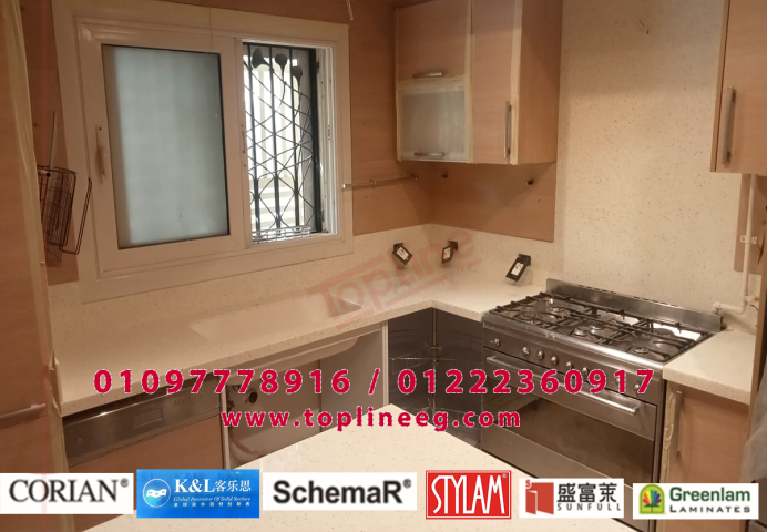 corian Kitchens- corian sinks - corian white - counter top -table 6