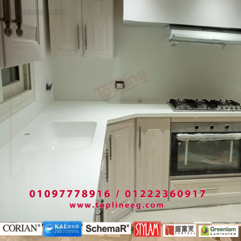 - Corian - Kitchen - مطابخ - شركات مطابخ - كوريان ابيض - كوريان  3