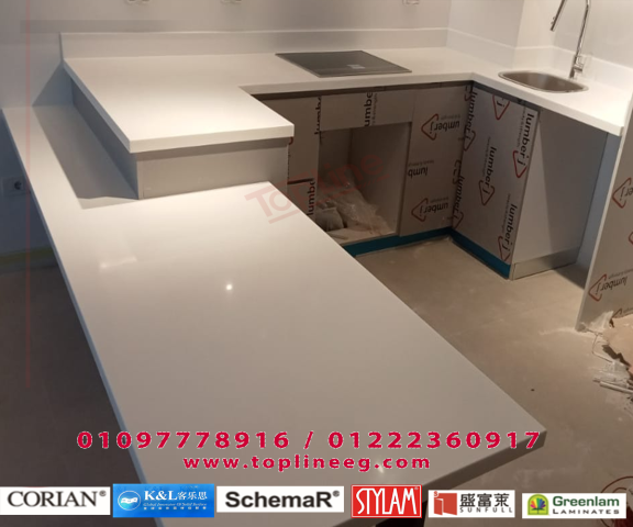 - Corian - Kitchen - مطابخ - شركات مطابخ - كوريان ابيض - كوريان  4