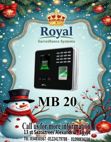عزز أمان شركتك في الإسكندرية مع جهاز بصمة الوجه ZKTeco MB20! ?