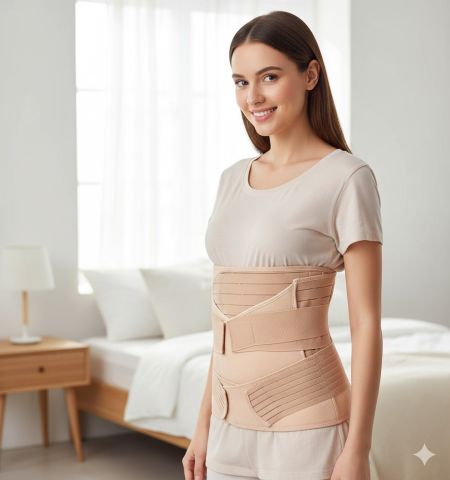 مشد النفاس والولادة الثلاثي – دعم للبطن والخصر والأرداف مع راحة ي