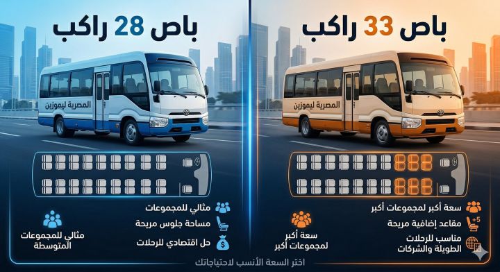 ايجار اتوبيس 28 راكب في القاهرة - ايجار ميني باص سياحي 30 راكب