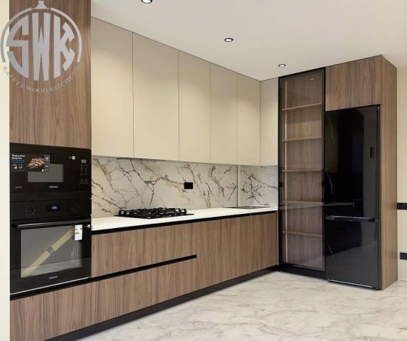 ✨ مطابخ HPL مقاومة للخدوش والصدمات SAFETY WOOD للمطابخ والدريسنج 