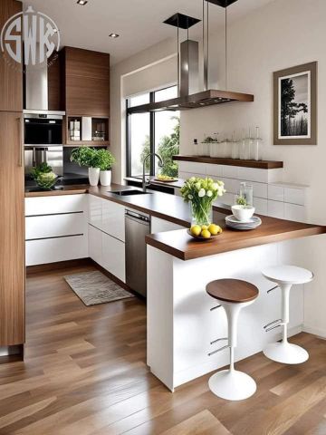 تصميمات مطابخ خشب مودرن 2026 SAFETY WOODKITCHEN للمطابخ والدرسينج