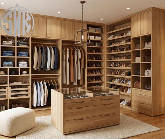 صور دريسينج روم مفتوح  مودرن SAFETY WOOD للمطابخ والدريسنج روم ?