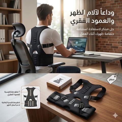 تخلص من آلام الظهر واستعد استقامتك مع المشد المغناطيسي المطور