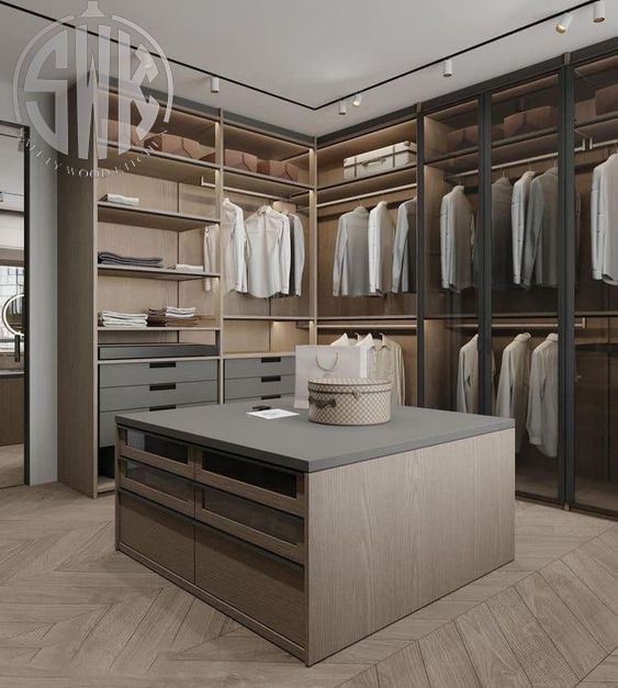 صور دريسينج روم مقفول زجاج 2026مودرن SAFETY WOOD للمطابخ 