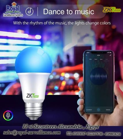 غيّر مفهوم الإضاءة في بيتك مع اللمبة الذكية LB1 Series من ZKTeco!