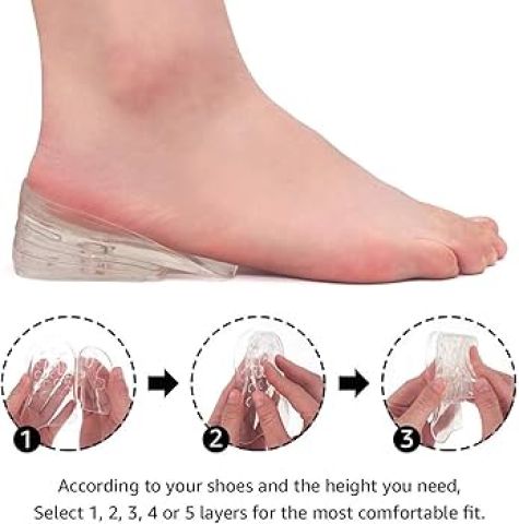 كعب سيليكون طبي داخلي لزيادة الطول 5 سم ولراحة القدمين 5