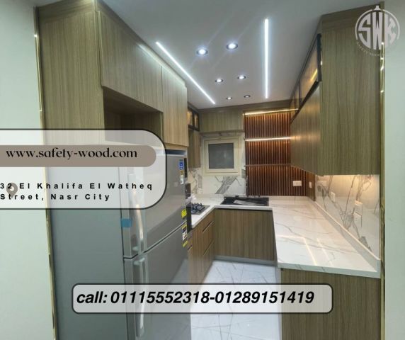اسعار مطابخ خشب مودرن   SAFETY WOOD للمطابخ والدريسنج روم 