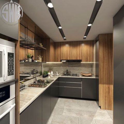  تصميمات مطابخ خشب حديثة SAFETY WOODKITCHEN للمطابخ والدرسينج روم