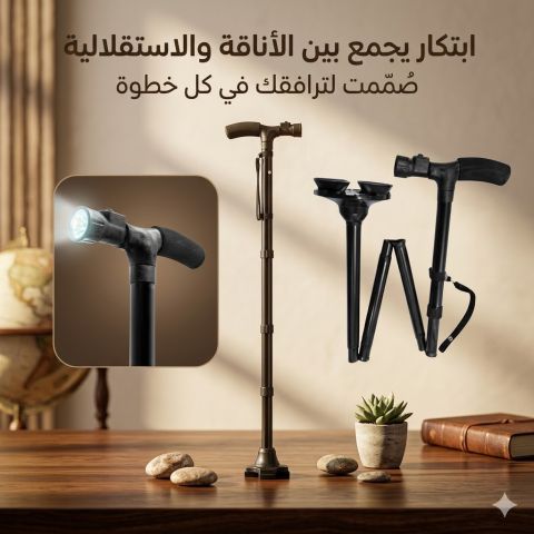 عصا كبار السن بكشاف ماجيك كين – استقرار يدوم طوال اليوم