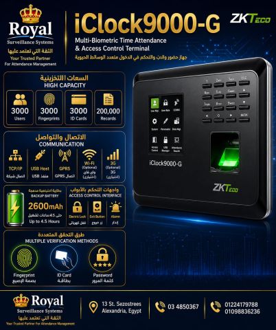 : الجهاز العملاق ZKTeco iClock9000-G.