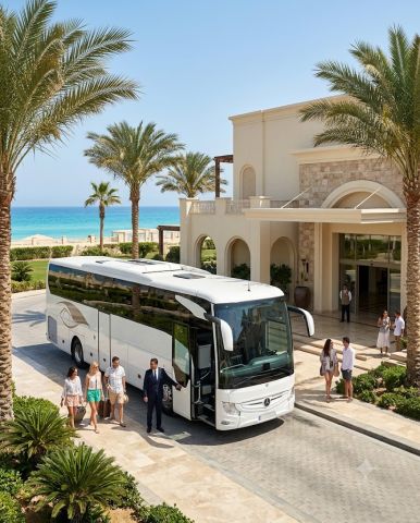 Mercedes 50 Seater Tourist Bus Rental with Professional Driver