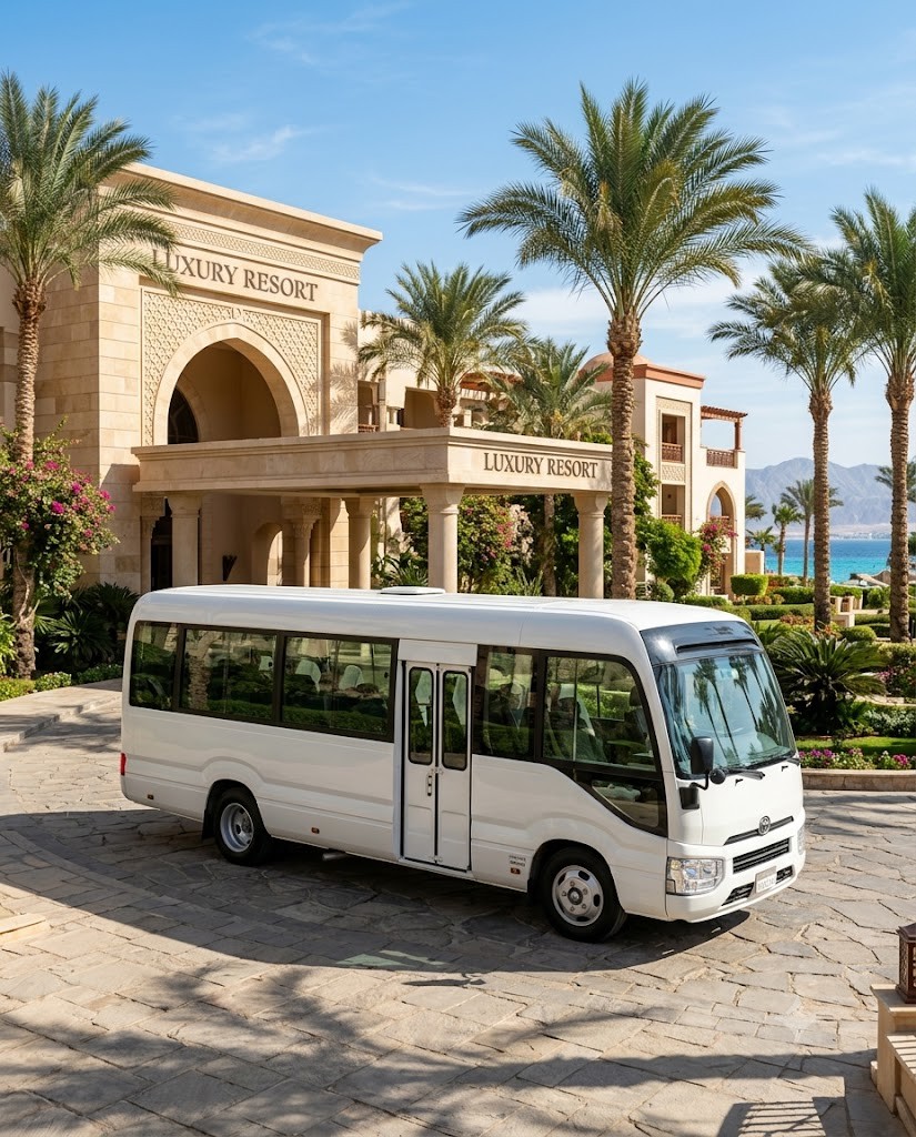 Toyota Coaster 21 Seater Rental with Driver in Egypt Tourist Bus