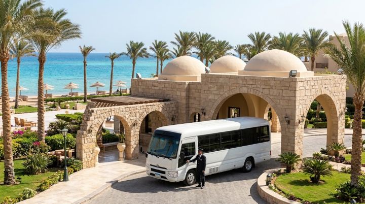 Toyota Coaster 21-Seater Minibus Rental from Cairo to Hurghada – 