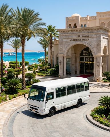 Toyota Coaster Minibus Rental with Professional Driver from Cairo