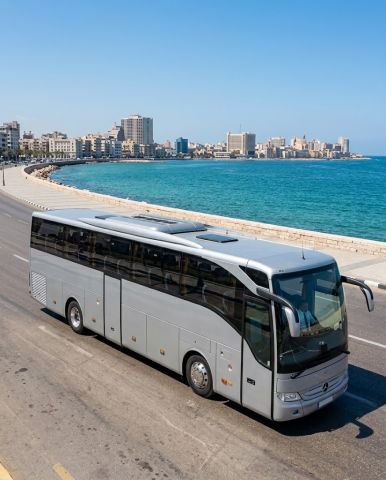 Mercedes 50-Seater Bus Rental from Cairo to Alexandria Round Trip
