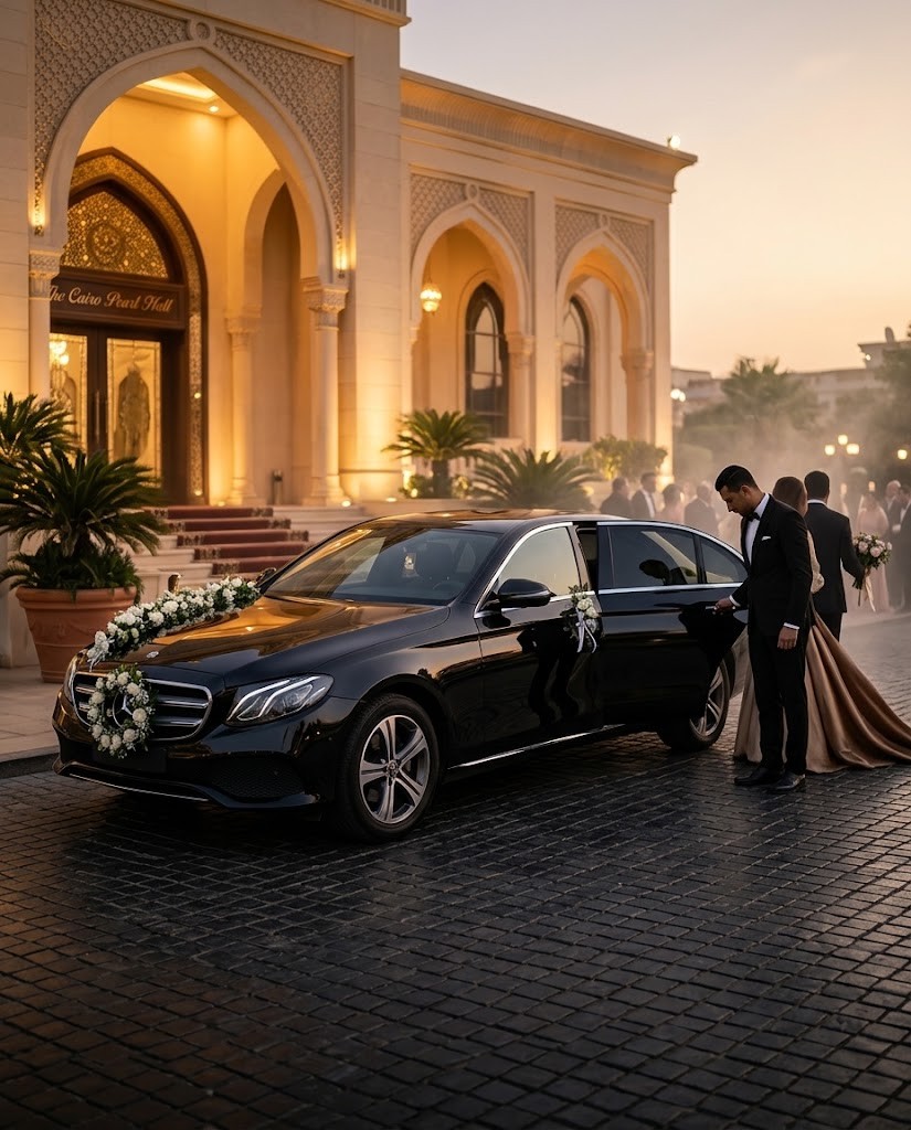 Mercedes E200 2020 Black VIP Wedding Limousine Rental