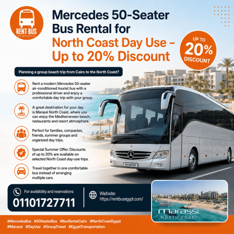 Mercedes 50-Seater Bus Rental for North Coast Day Use – Up to 20%