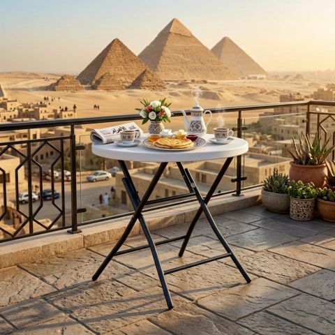 طاولة SunBoat قابلة للطي ومحمولة بقطر 80 سم متعددة الاستخدامات 4