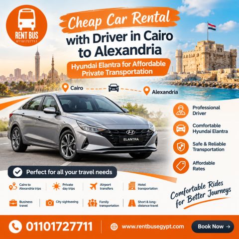 Cheap Car Rental with Driver in Cairo to Alexandria | Hyundai 