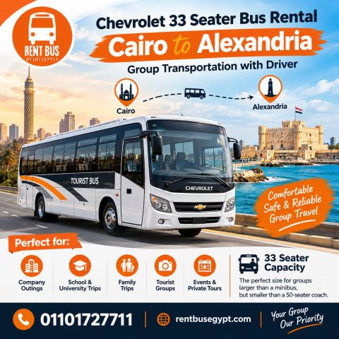 Chevrolet 33 Seater Bus Rental Cairo to Alexandria Group