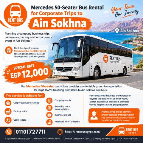 Mercedes 50-Seater for Corporate Trips to Ain Sokhna