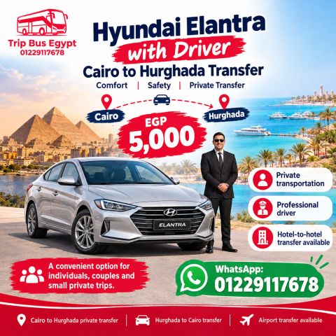 Hyundai Elantra with Driver – Cairo to Hurghada Transfer