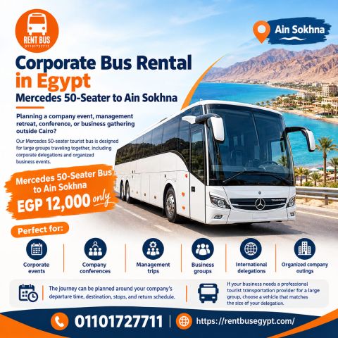 Corporate Bus Rental in Egypt | Mercedes 50-Seater to Ain Sokhna