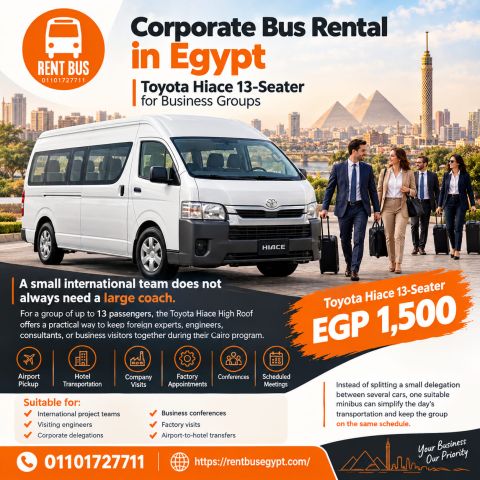 Corporate Bus Rental in Egypt | Toyota Hiace 13-Seater