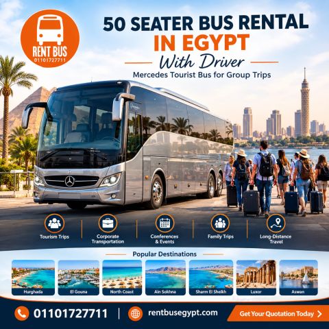 Mercedes 50 Seater Bus Rental Egypt with Driver | Corporate Trips