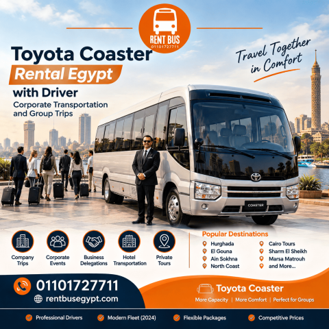 Toyota Coaster Rental Egypt with Driver | Corporate Transportatio