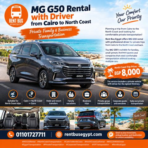 MG G50 Rental with Driver from Cairo to North Coast | Private 