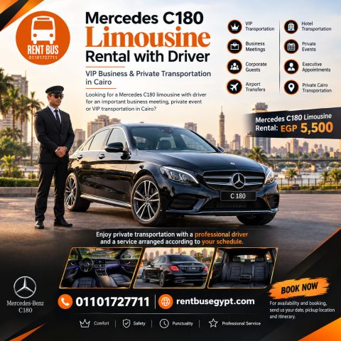 Mercedes C180 Limousine Rental with Driver | VIP Business