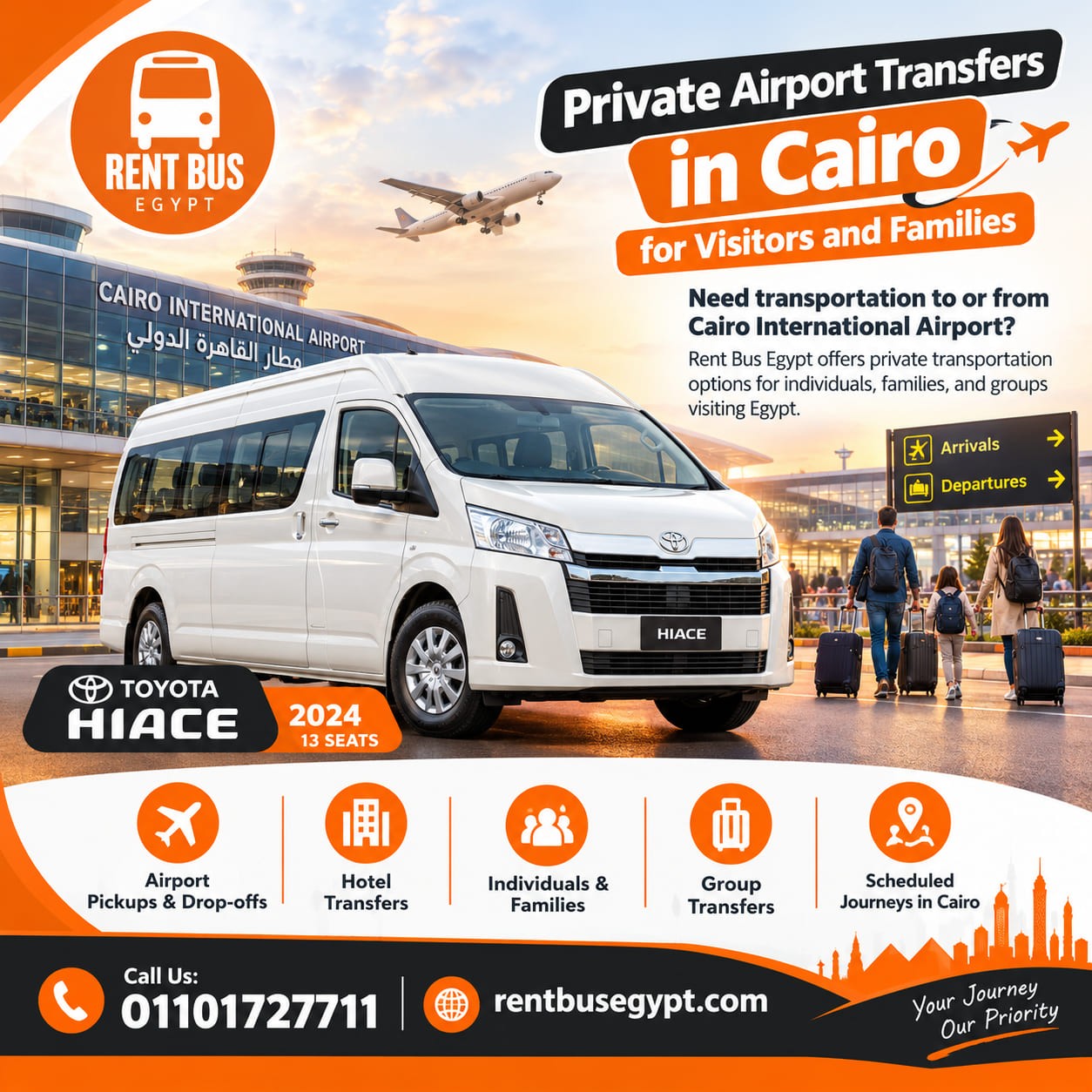 Private Airport Transfers in Cairo for Visitors and Families