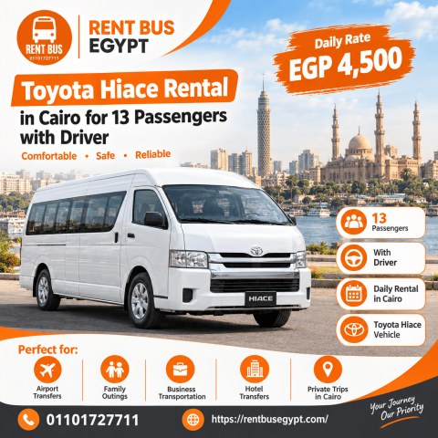  Toyota Hiace Rental in Cairo for 13 Passengers with Driver