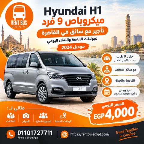 Hyundai H1 9-Seater Minivan Rental with Driver in Cairo | Private