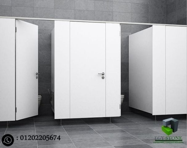 اوشاش حمامات كومباكت hpl باكسسوارات ستانلس من ايجي ستون 3