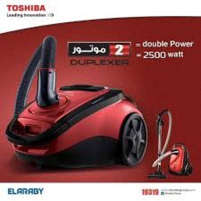 مكنسة كهربائية توشيبا TOSHIBA  (وات 2500) ، فلتر HEPA   اللون:  أحمر × أسود 3