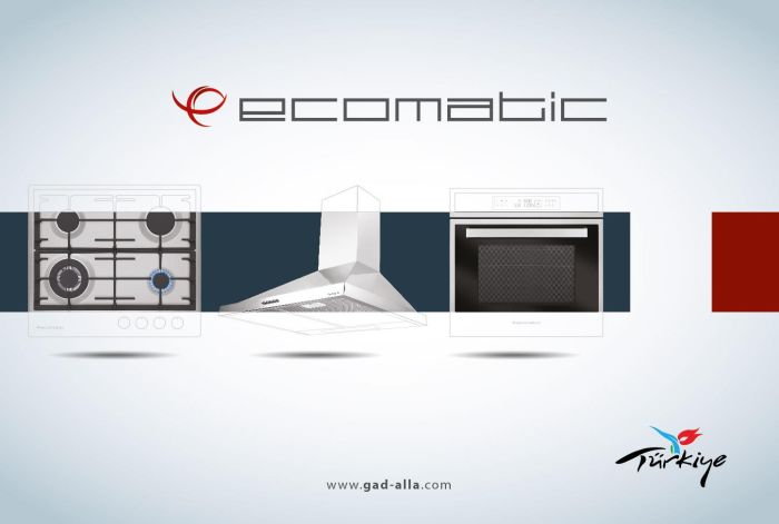 فرن غاز Ecomatic ديجيتال بيلت إن شوايه غاز 60 سم - صناعة تركي جديد بالكرتونة 2
