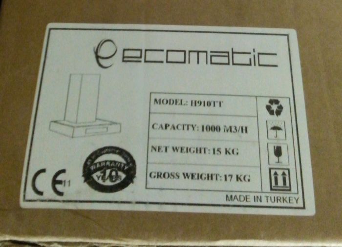 شفاط Ecomatic بيلت إن 90 سم ديجيتال - استانلس ستيل - تـركـي جديد بالكرتونة 3