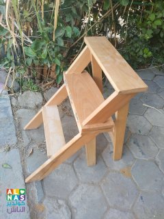 سلم كرسي 2ف1 من الخشب الزان متعدد الاستخدامات  01013518080 4