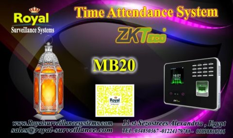 جهاز حضور وانصراف ماركة ZKTeco   موديل MB20  
